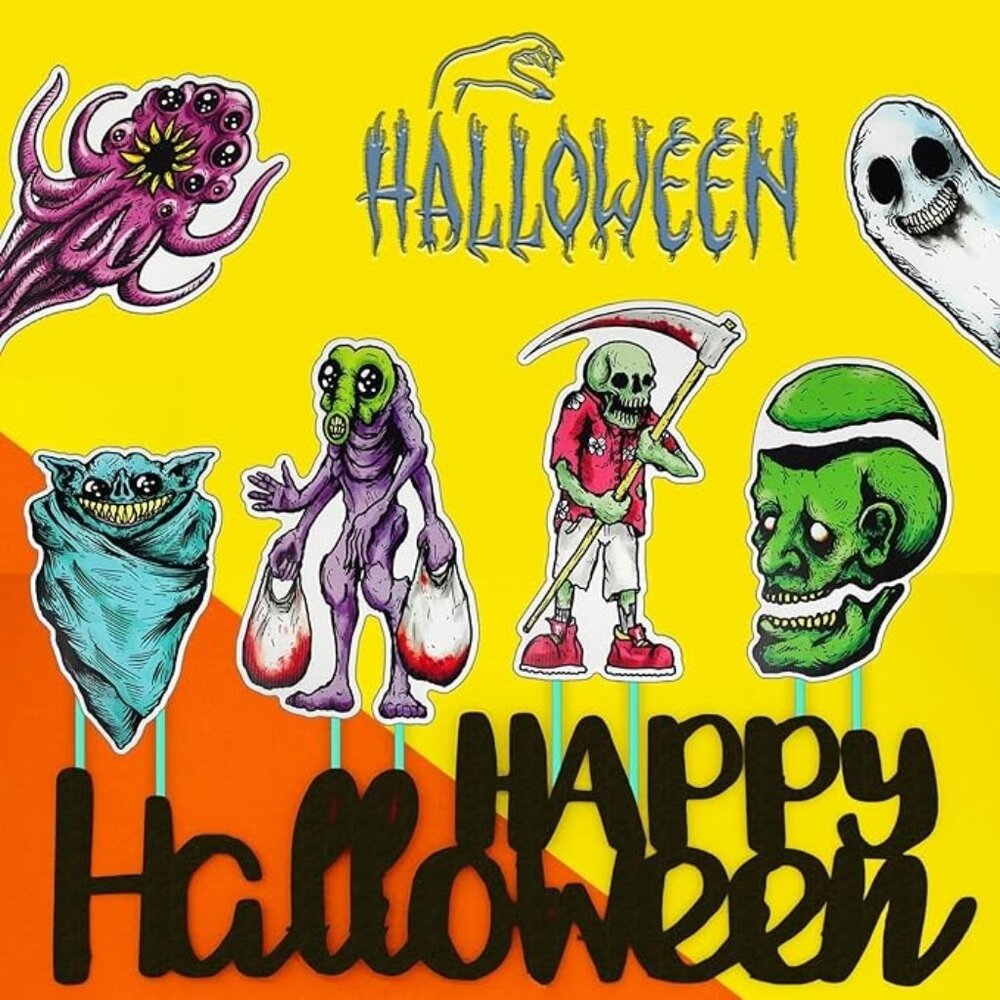 6 Pcs Decor Garden Lawn Yard Signs Stakes Halloween Decorations Outdoor - Picture 1 of 8
